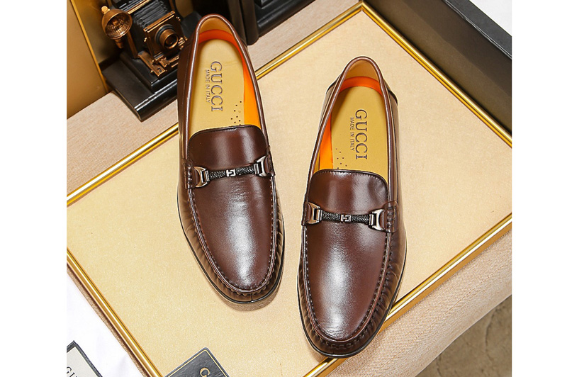 Mens Gucci Leather loafer with Brown leather