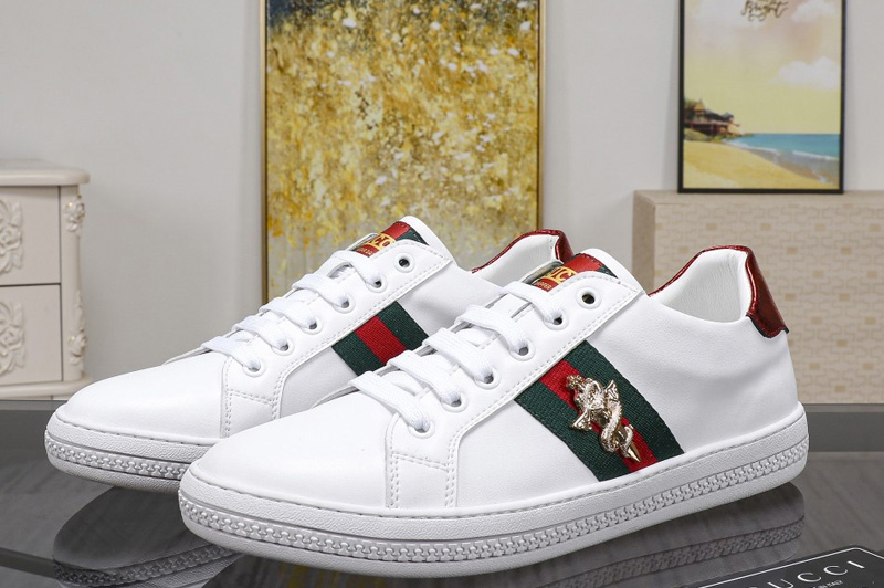 Men's Gucci Ace embroidered sneaker White Leather with web