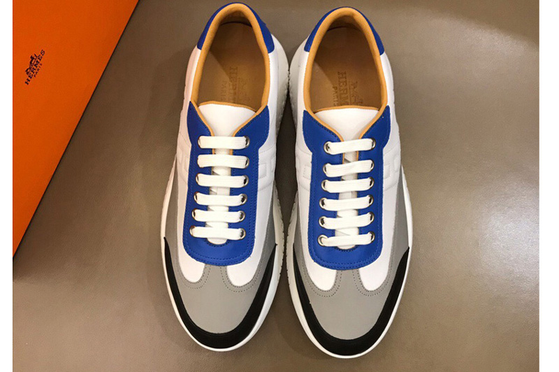 Men's Hermes Trail sneaker and Shoes in Blue Leather