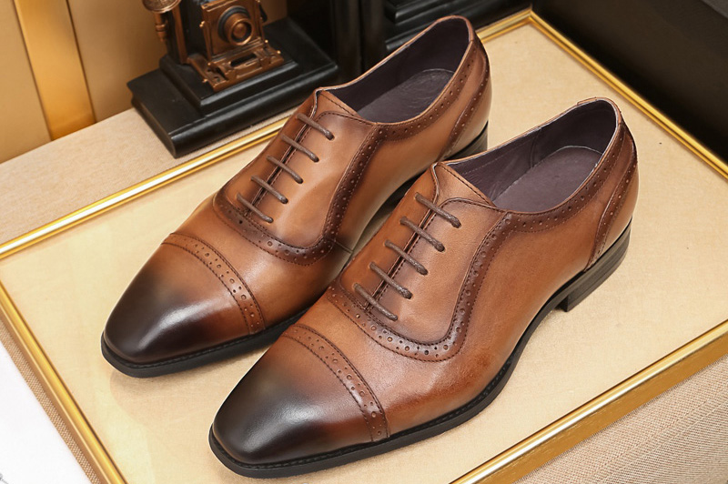 Men's Prada leather derby shoes in Brown Leather