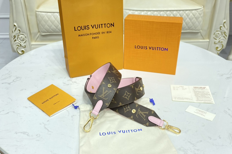 Louis Vuitton J02483 LV bandouliere Strap in Monogram canvas and Pink cowhide leather