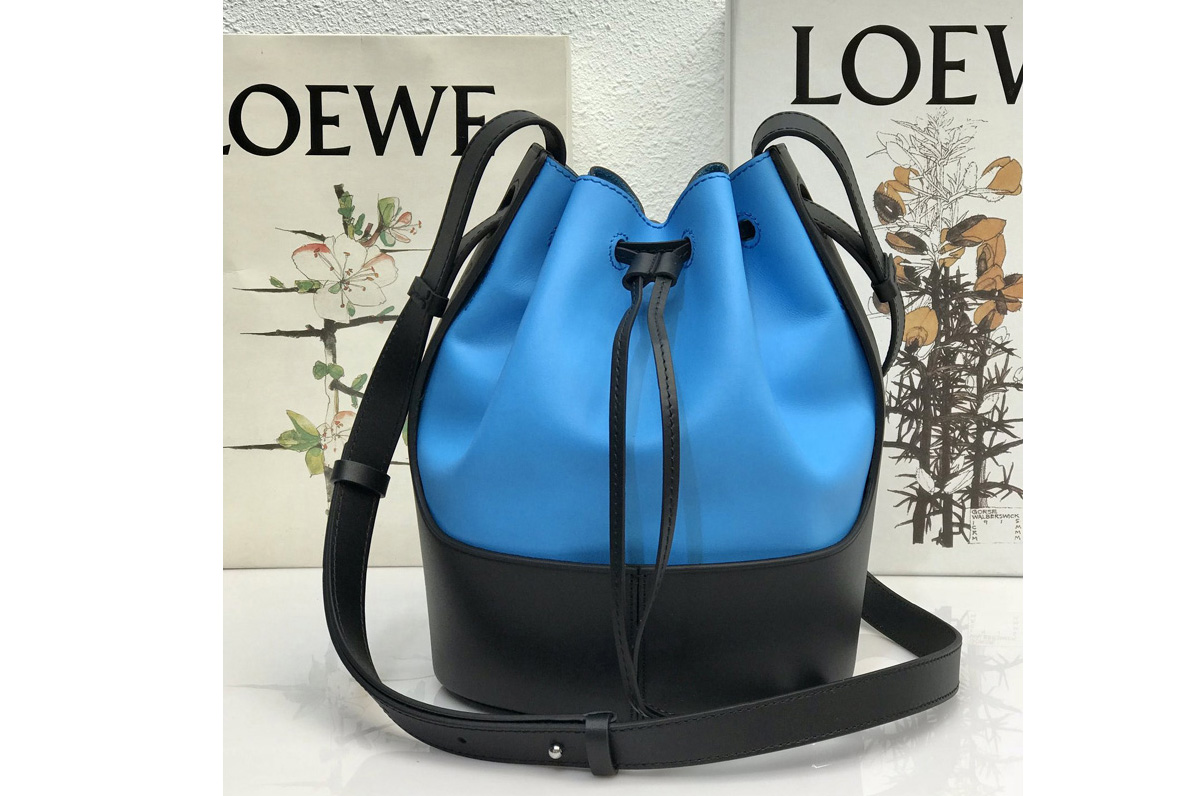 Loewe Small Balloon bag in Blue/Black nappa and calfskin