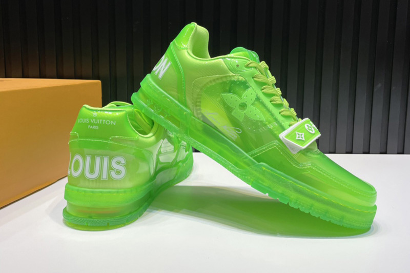 Louis Vuitton 1A98X5 LV Trainer sneaker in Green Transparent canvas