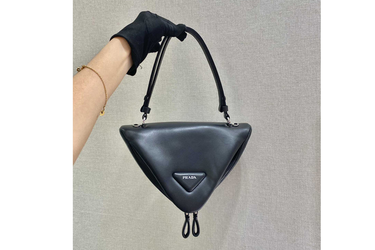 Prada 1BA315 Padded nappa leather handbag in Black nappa leather