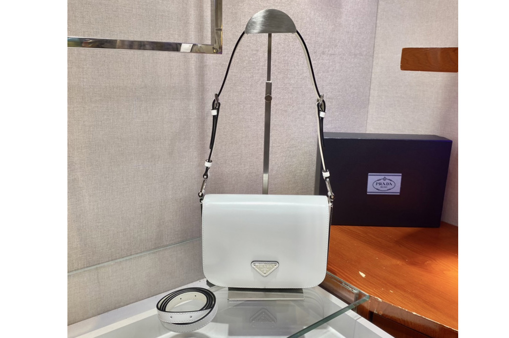 Prada 1BD308 Leather Bag in White Leather