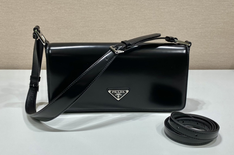 Prada 1BD323 Brushed leather Prada Femme bag in Black Leather
