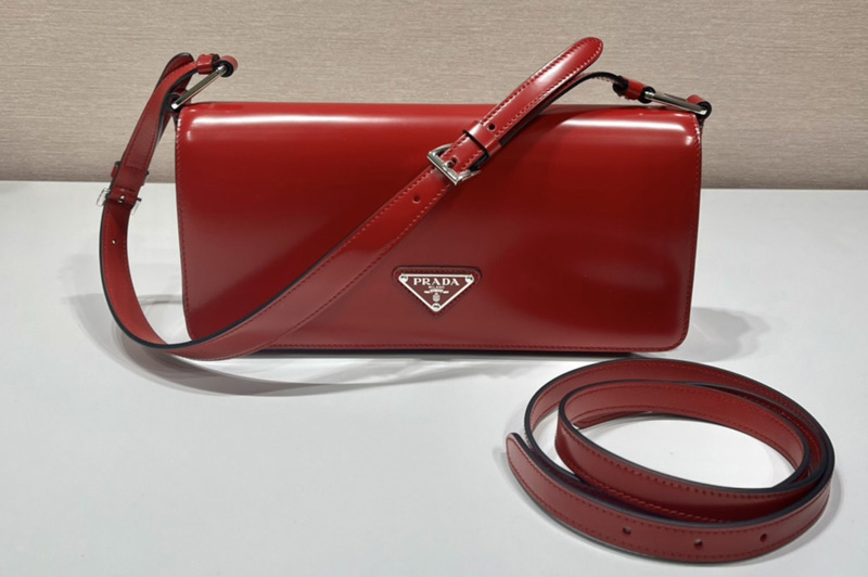 Prada 1BD323 Brushed leather Prada Femme bag in Red Leather