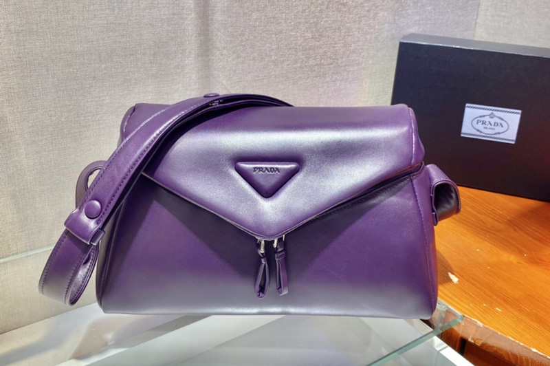 Prada 1BC165 Padded nappa leather Prada Signaux bag in Purple nappa leather