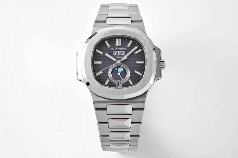 Patek Philippe Nautilus 5726 Full Function SS PPF 1:1 Best Edition Gray Dial on SS Bracelet A324