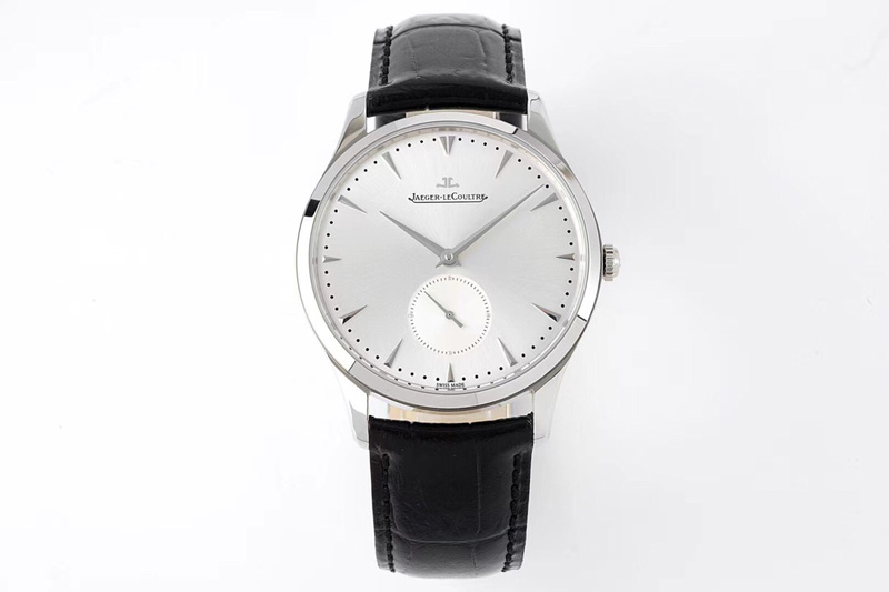 Jaeger-LeCoultre Master Ultra Thin Small Second SS ZF 1:1 Best Edition White Dial on Black Leather Strap A896