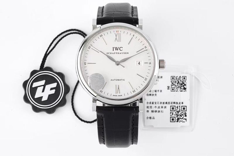 IWC IW356501 Portofino Automatic SS ZF 1:1 Best Edtiion White Dial on Black Croco Strap M9019