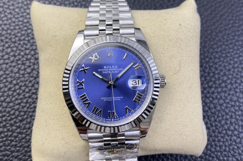 Rolex Datejust 41 SS 904L Steel Clean 1:1 Best Edition Blue Roman Dial on Jubilee Bracelet VR3235