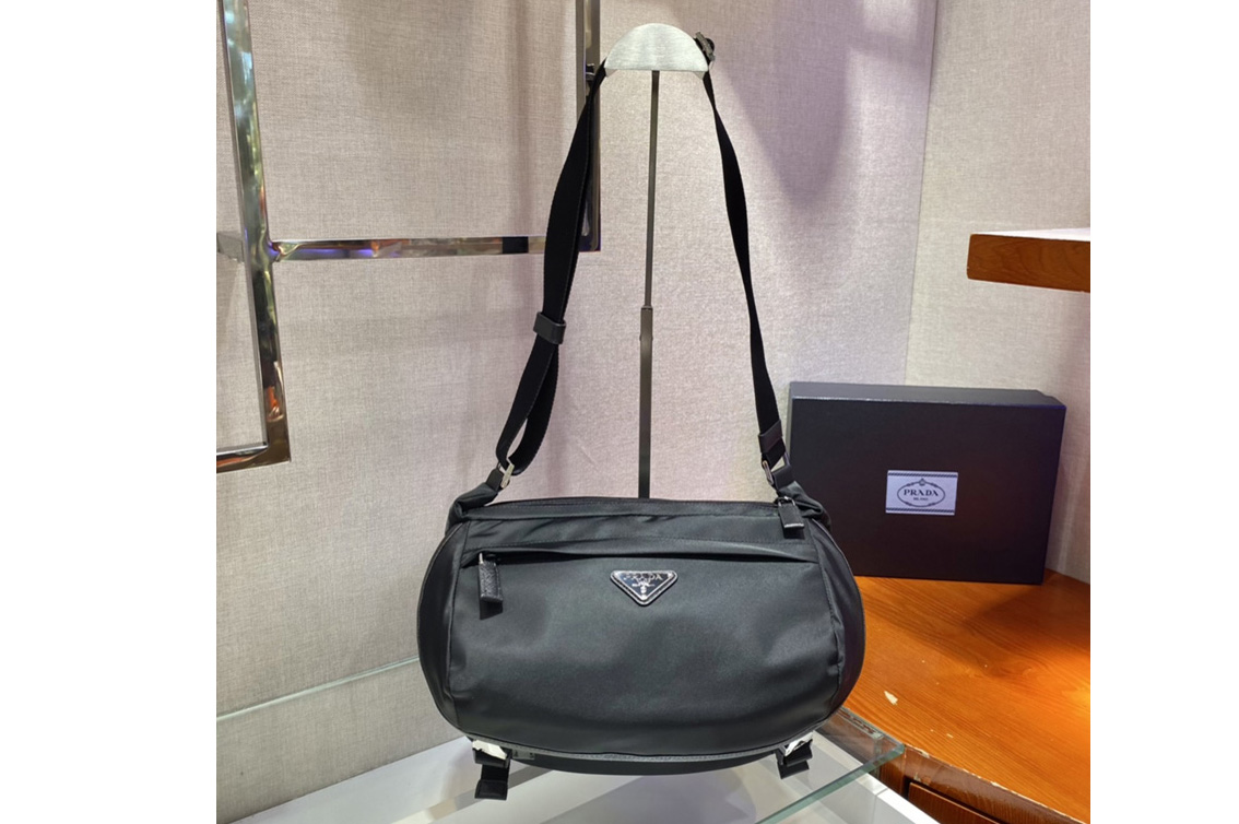 Prada 2VH994 Re-Nylon and Saffiano leather shoulder bag in Black Nylon
