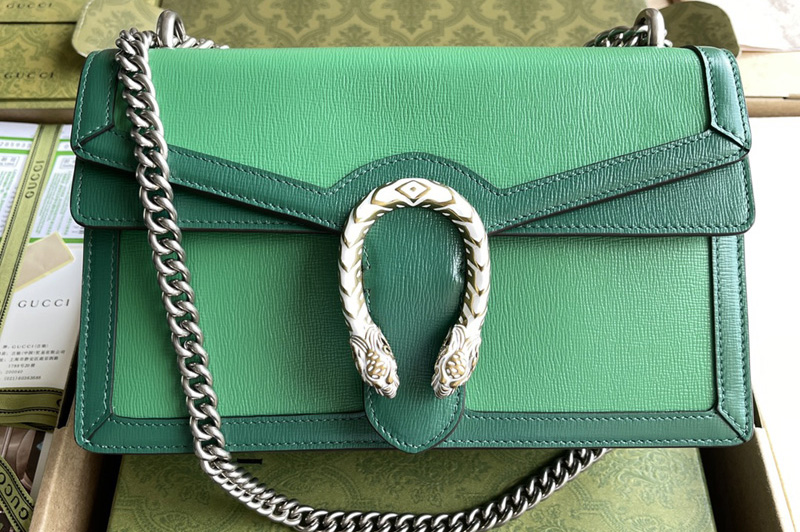 Gucci 400249 Dionysus small shoulder bag in Bright green leather ...