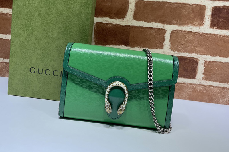 Gucci 401231 Dionysus mini chain bag in Green Leather