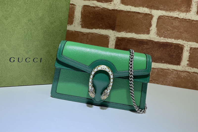 Gucci 476432 Dionysus super mini bag in Green leather