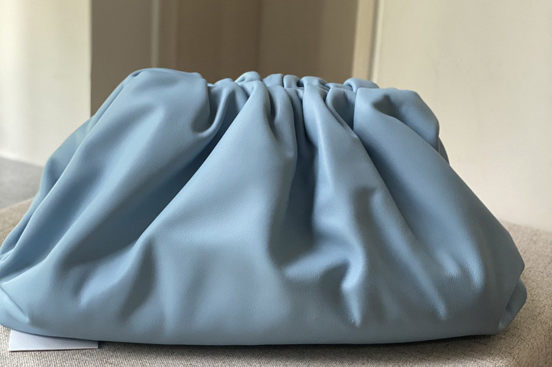 Bottega Veneta 576227 pouch bag Soft oversize clutch in Blue Nappa leather