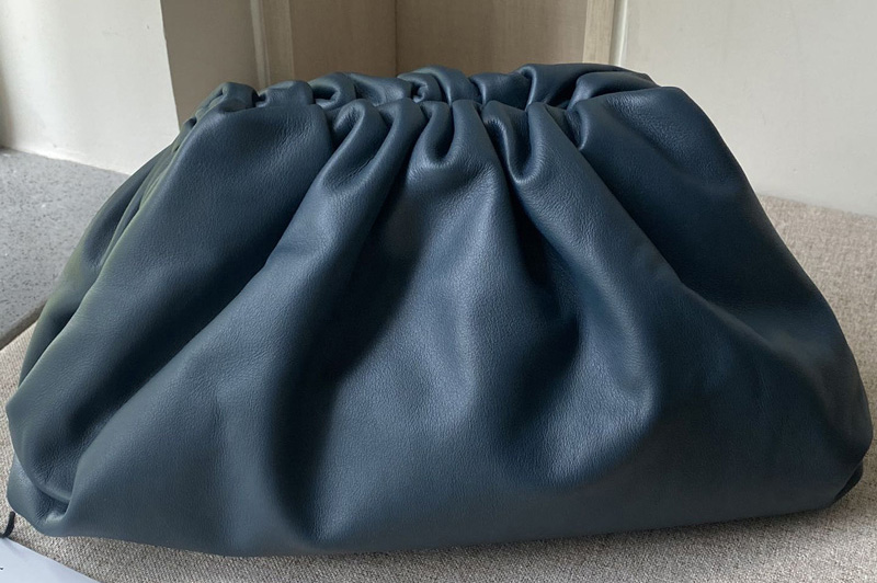 Bottega Veneta 576227 pouch bag Soft oversize clutch in Blue Nappa leather