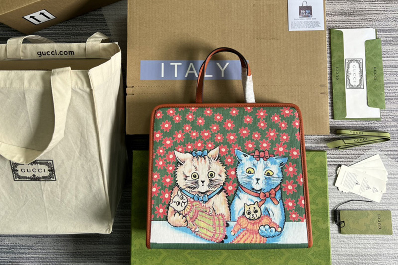 Gucci ‎605614 Children's tote bag in Beige and ebony GG Supreme canvas
