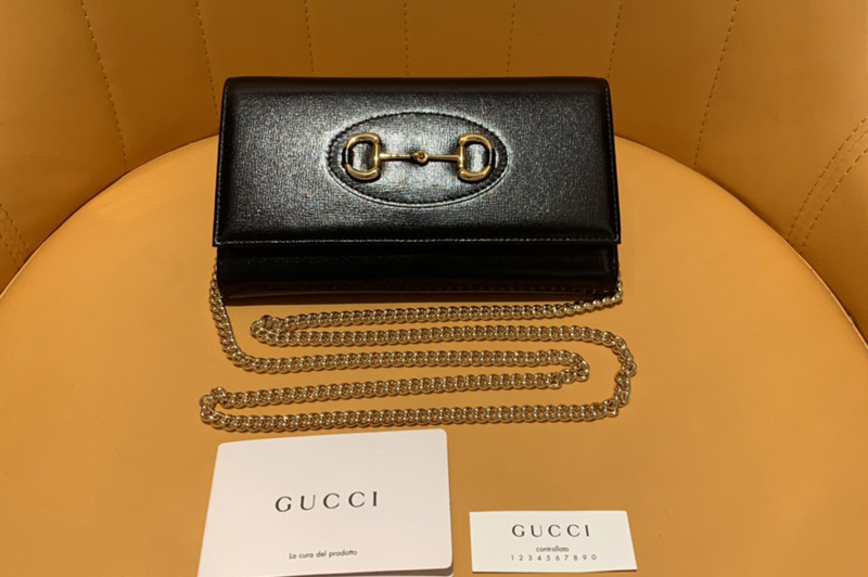 Gucci ‎621888 Horsebit 1955 zip around wallet With Chain in Black ...