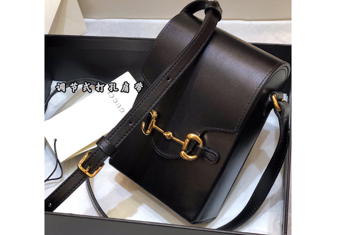 Gucci 625615 Gucci Horsebit 1955 mini bag in Black leather