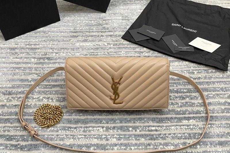 Saint Laurent 6320141 YSL KATE 99 Bag IN Beige QUILTED LAMBSKIN With Gold Chain