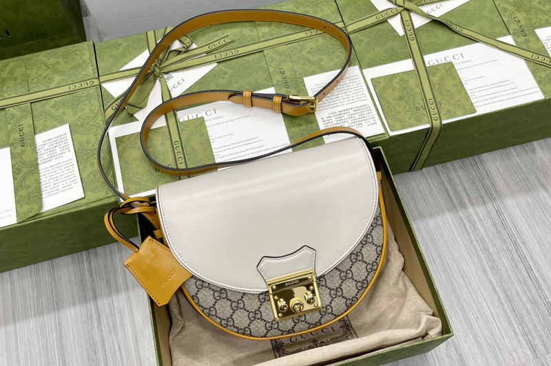 Gucci 644524 Padlock small shoulder bag in Beige and ebony GG Supreme