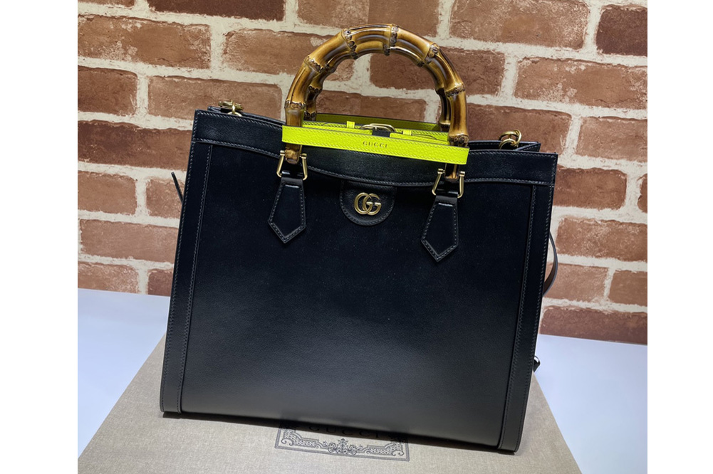 Gucci 655658 Gucci Diana medium tote bag in Black leather