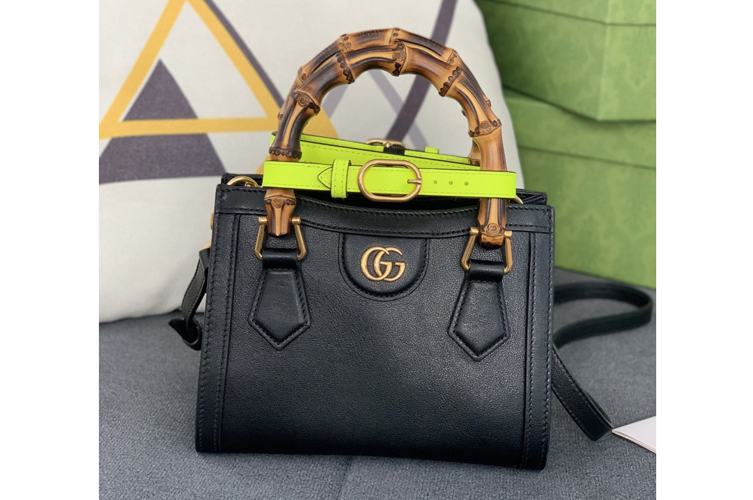 Gucci 655661 Gucci Diana mini tote bag in Black leather