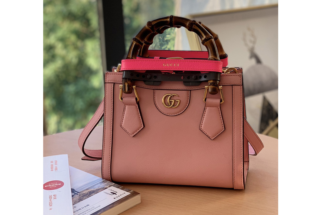 Gucci 655661 Gucci Diana mini tote bag in Pastel pink leather