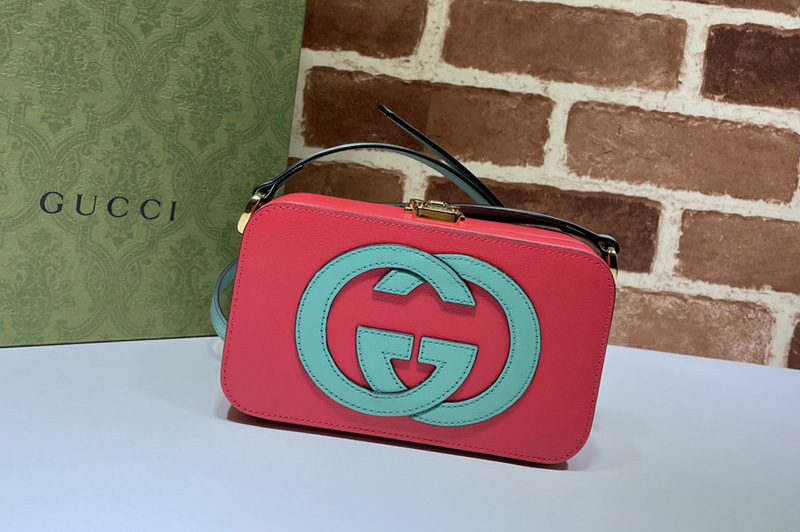 Gucci 658230 Interlocking G mini bag in Red and Blue leather
