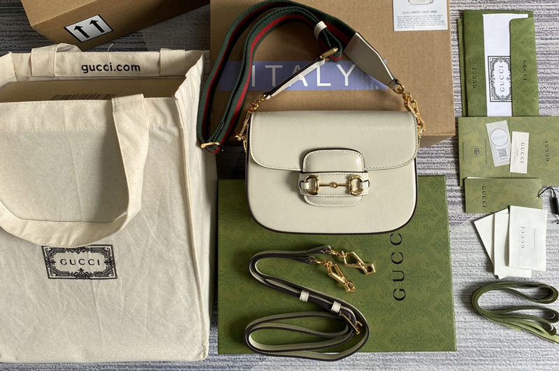 Gucci 658574 Gucci Horsebit 1955 mini bag in White leather
