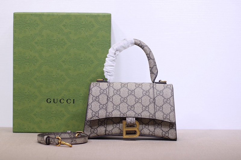 Gucci x Balenciaga 658576 Small Hobo Bag in GG Supreme Canvas