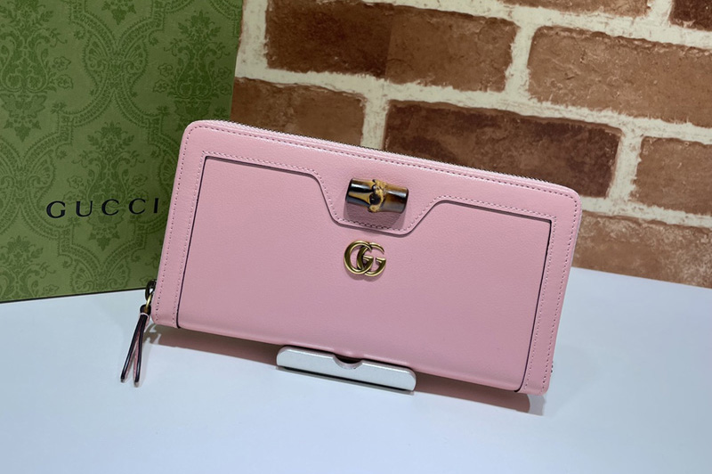 Gucci 658634 Gucci Diana continental wallet in Pink leather