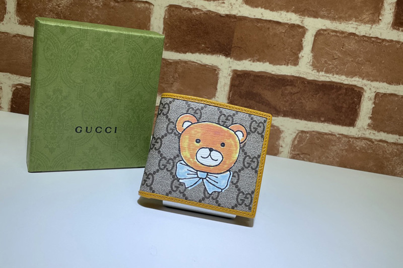 Gucci 660159 Kai x Gucci Billfold Wallet in Beige/ebony GG Supreme canvas