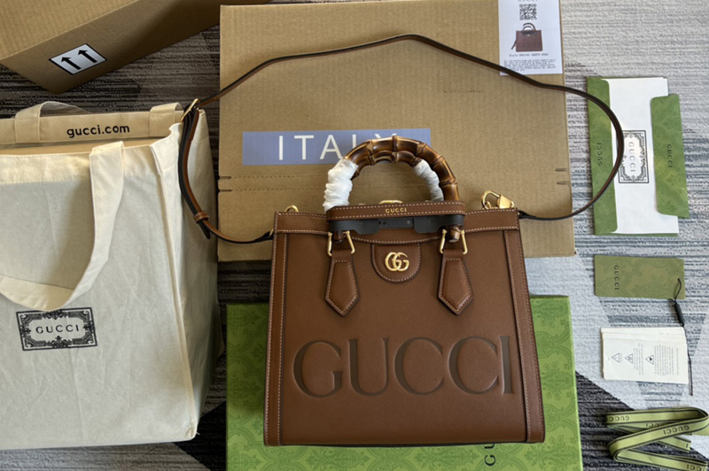 Gucci 660195 Gucci Diana small tote bag in Brown leather
