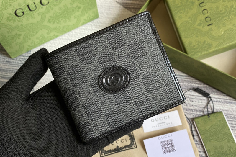 Gucci ‎671652 Wallet with Interlocking G in Black GG Supreme canvas