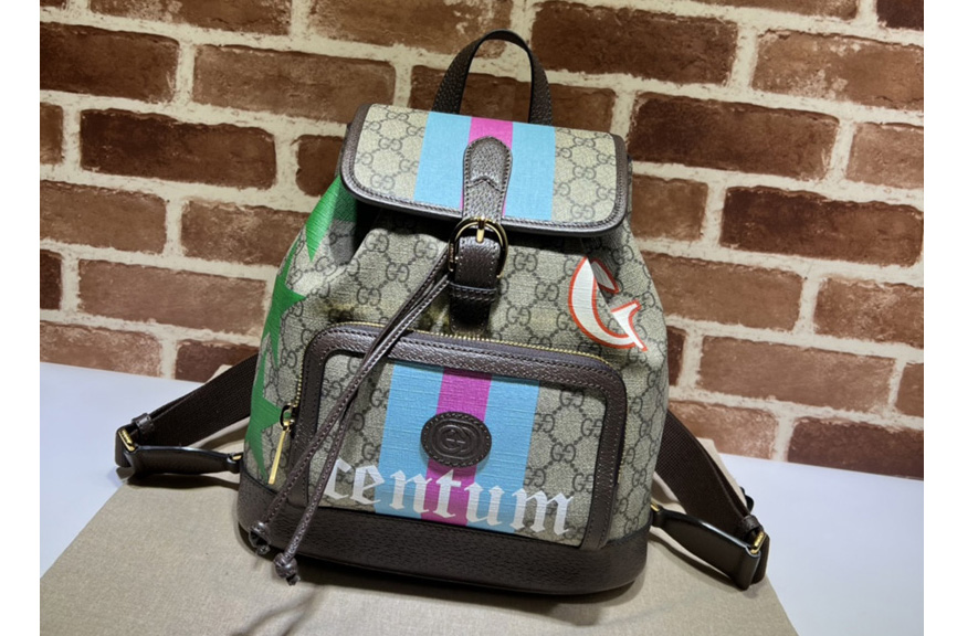 Gucci 674147 Backpack with Interlocking G in GG Supreme canvas