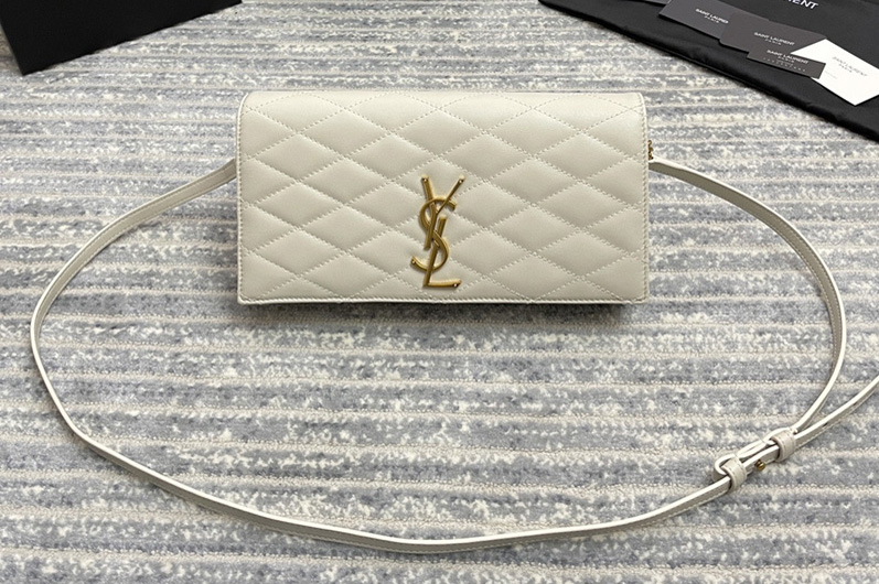 Saint Laurent 676628 YSL KATE SUPPLE 99 bag IN White QUILTED LAMBSKIN