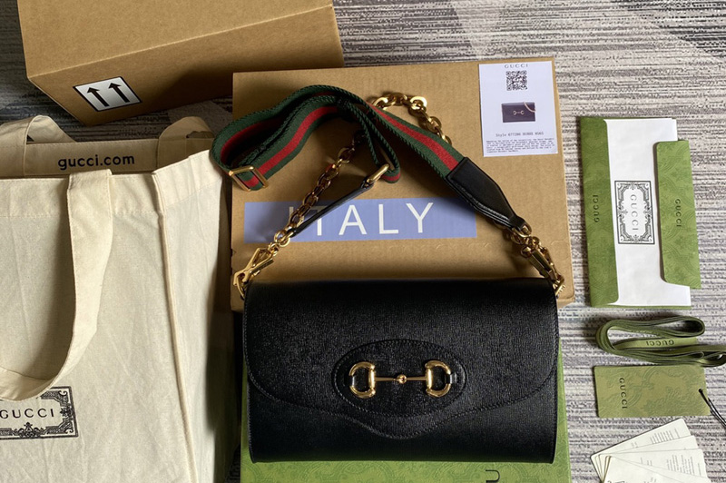 Gucci ‎677286 Gucci Horsebit 1955 small bag in Black leather