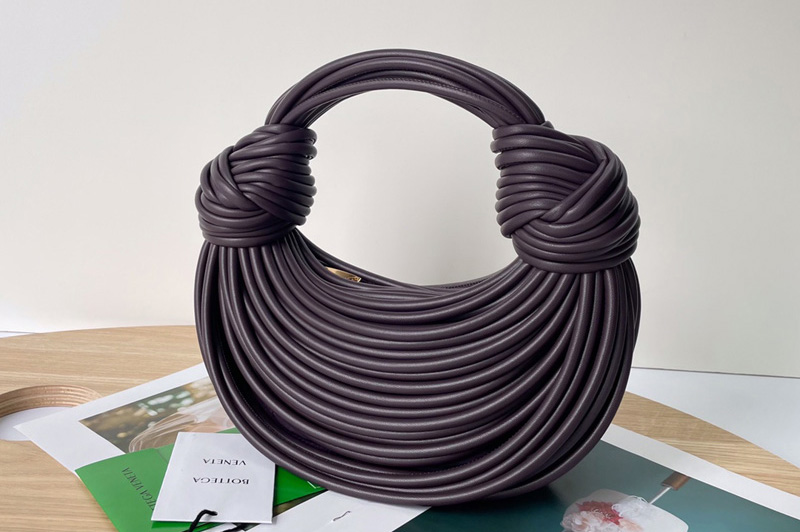 Bottega Veneta 680934 Double knot Bag in Black tubular leather