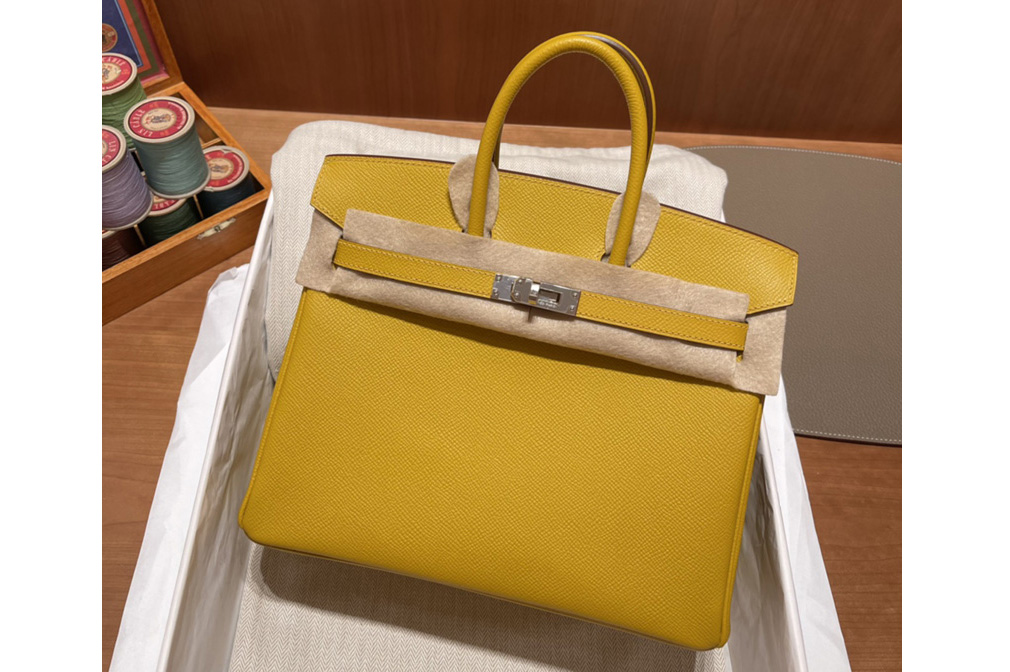Hermes Birkin 25 bag in Yellow Epsom Leather