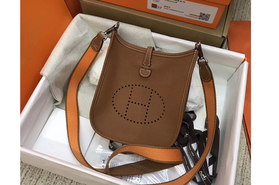 Hermes Evelyne Mini Bag in Brown Togo Leather