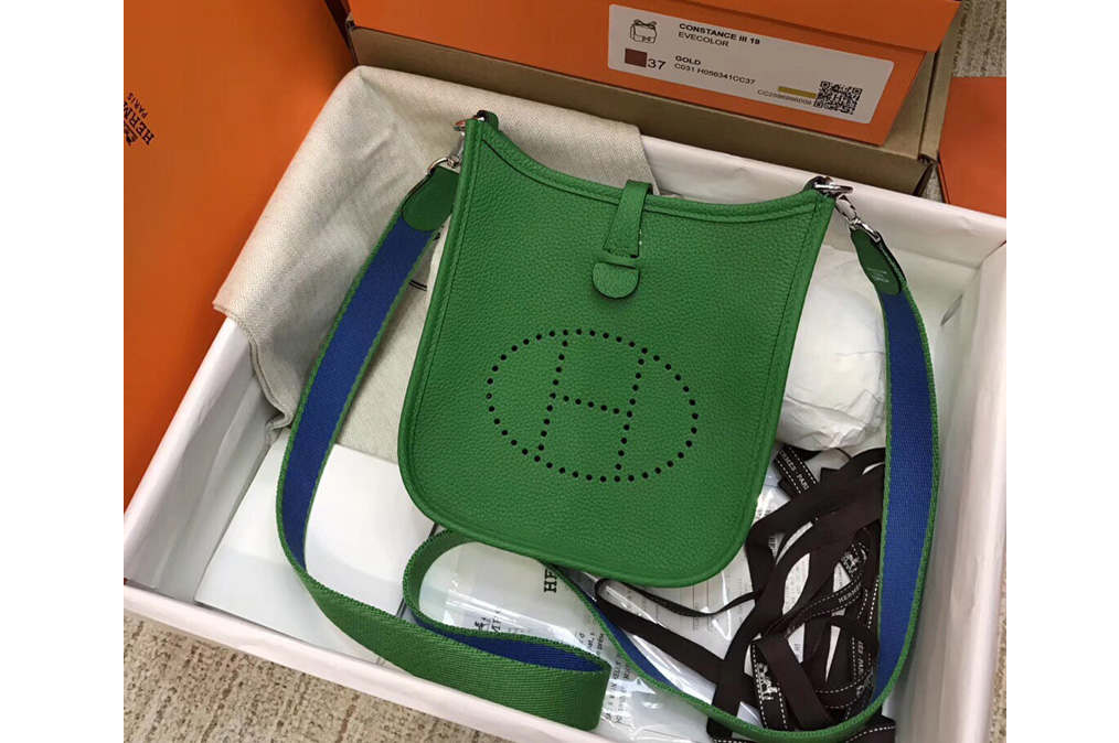 Hermes Evelyne Mini Bag in Green Togo Leather