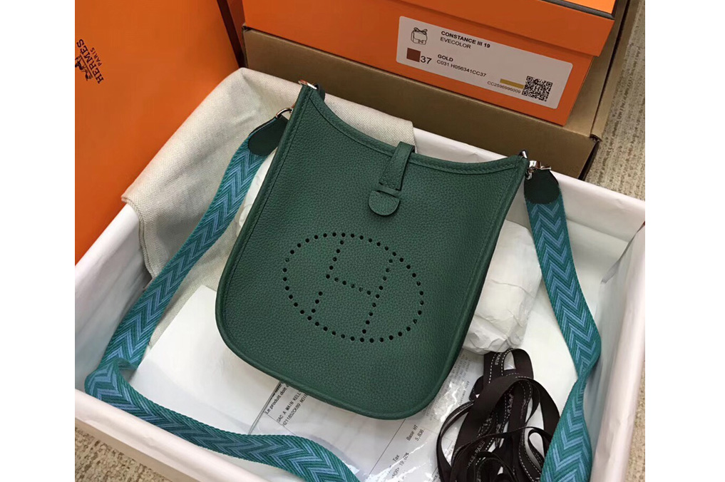 Hermes Evelyne Mini Bag in Malachite Green Togo Leather