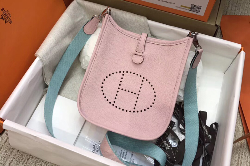 Hermes Evelyne Mini Bag in Pink Togo Leather