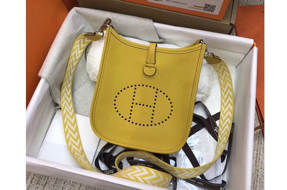 Hermes Evelyne Mini Bag in Yellow Togo Leather