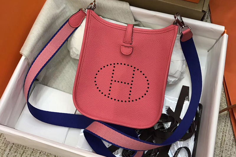 Hermes Evelyne Mini Bag in Dark Pink Togo Leather