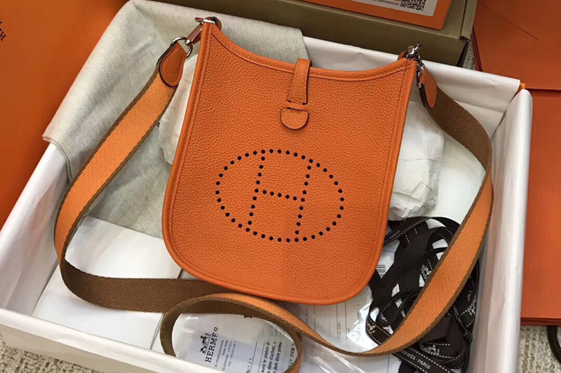 Hermes Evelyne Mini Bag in Orange Togo Leather