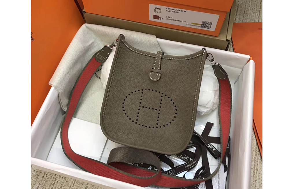 Hermes Evelyne Mini Bag in Grey Togo Leather